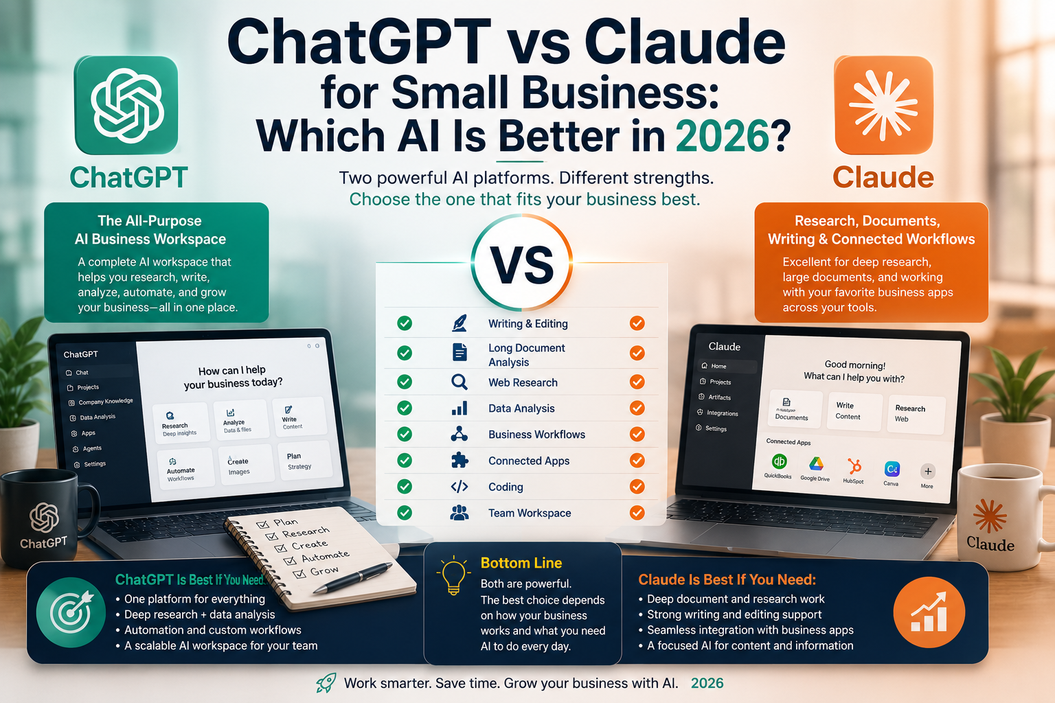 ChatGPT vs Claude for Small Business: Which AI Is Better in 2026?