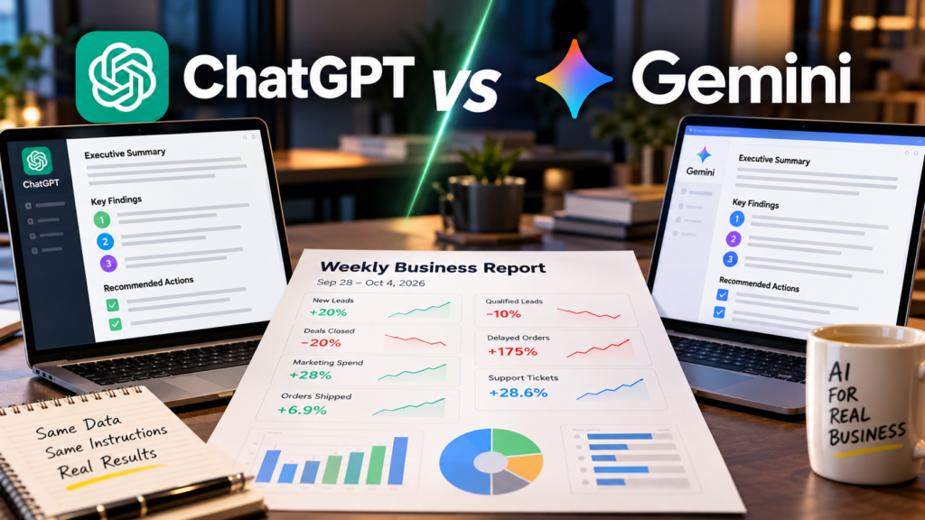 ChatGPT vs Gemini for Business Reports: I Tested Both With the Same Data