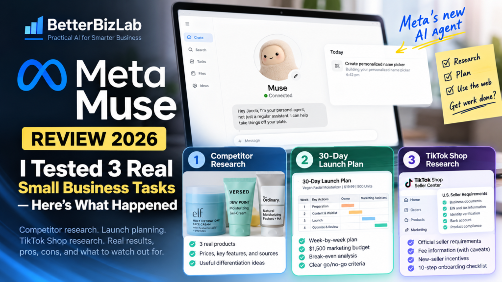 Meta Muse Review 2026: I Tested 3 Small Business Tasks — Here’s What Happened